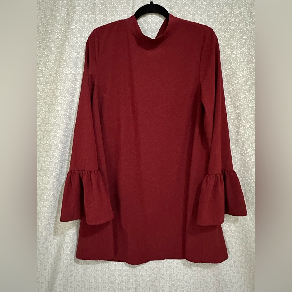Mod Squad Wine Red Shift Dress, Size Large